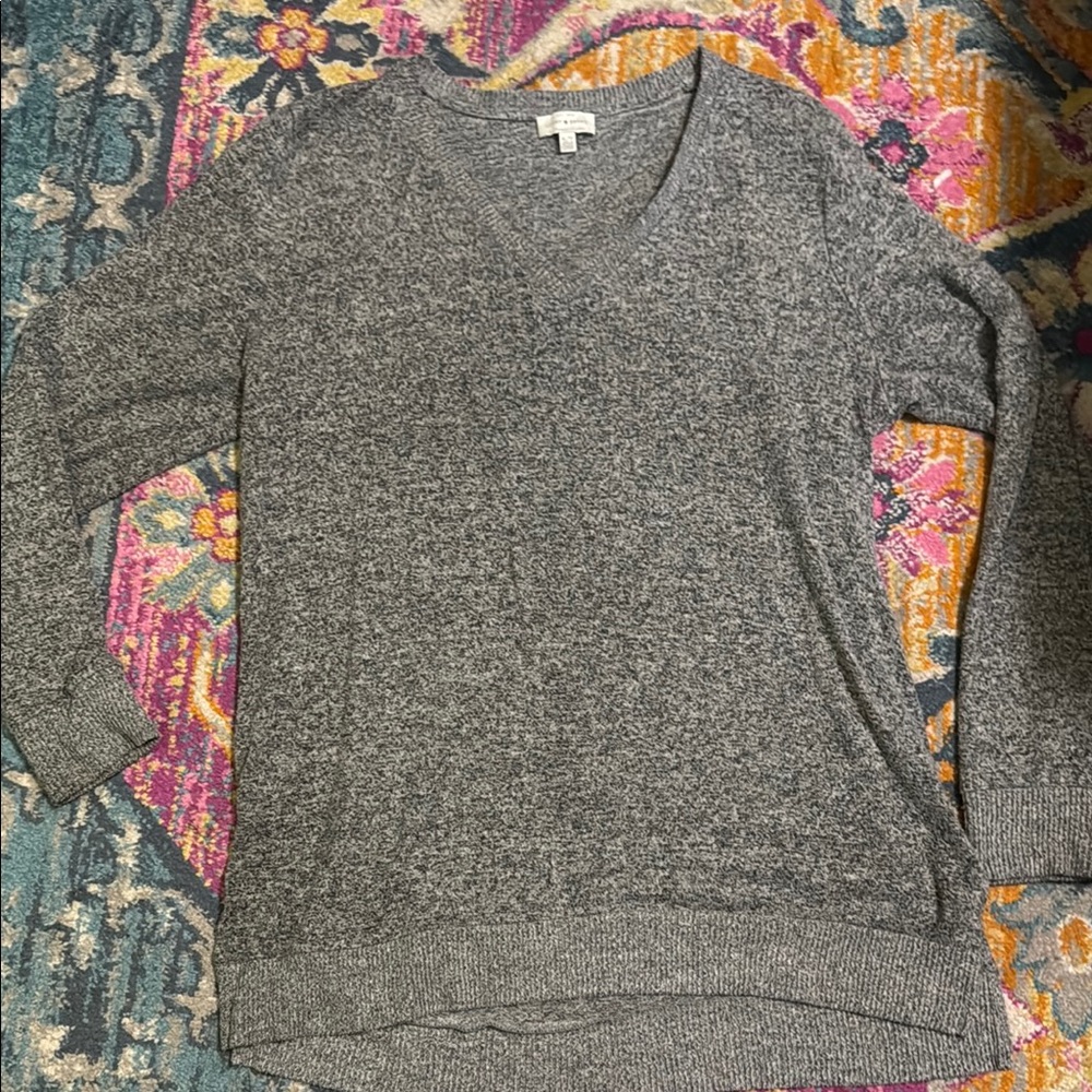 Lucky Brand Heather Gray Knit Top XL